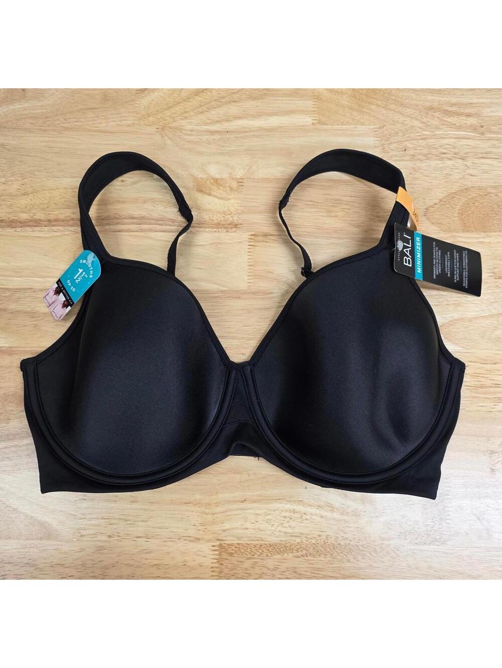 BALI ONE SMOOTH U ULTRA LIGHT MINIMIZER BRA BLACK SIZE 34DD